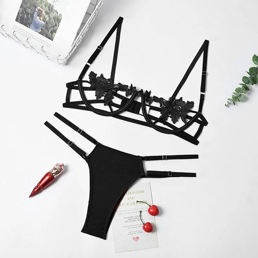 Sexy Lingerie Women's Underwear Set See Through Brassiere Lingerie Set Sexy Lace Underwear Bra and Panty Set Wholesale