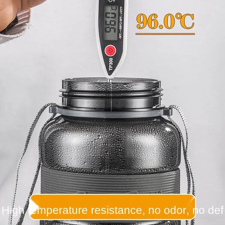 Botella de agua de gran capacidad, vaso con pajita súper grande de 1L, 2L y 3L, vajilla portátil, taza espacial de plástico, botella para bebidas, hervidor para deportes al aire libre