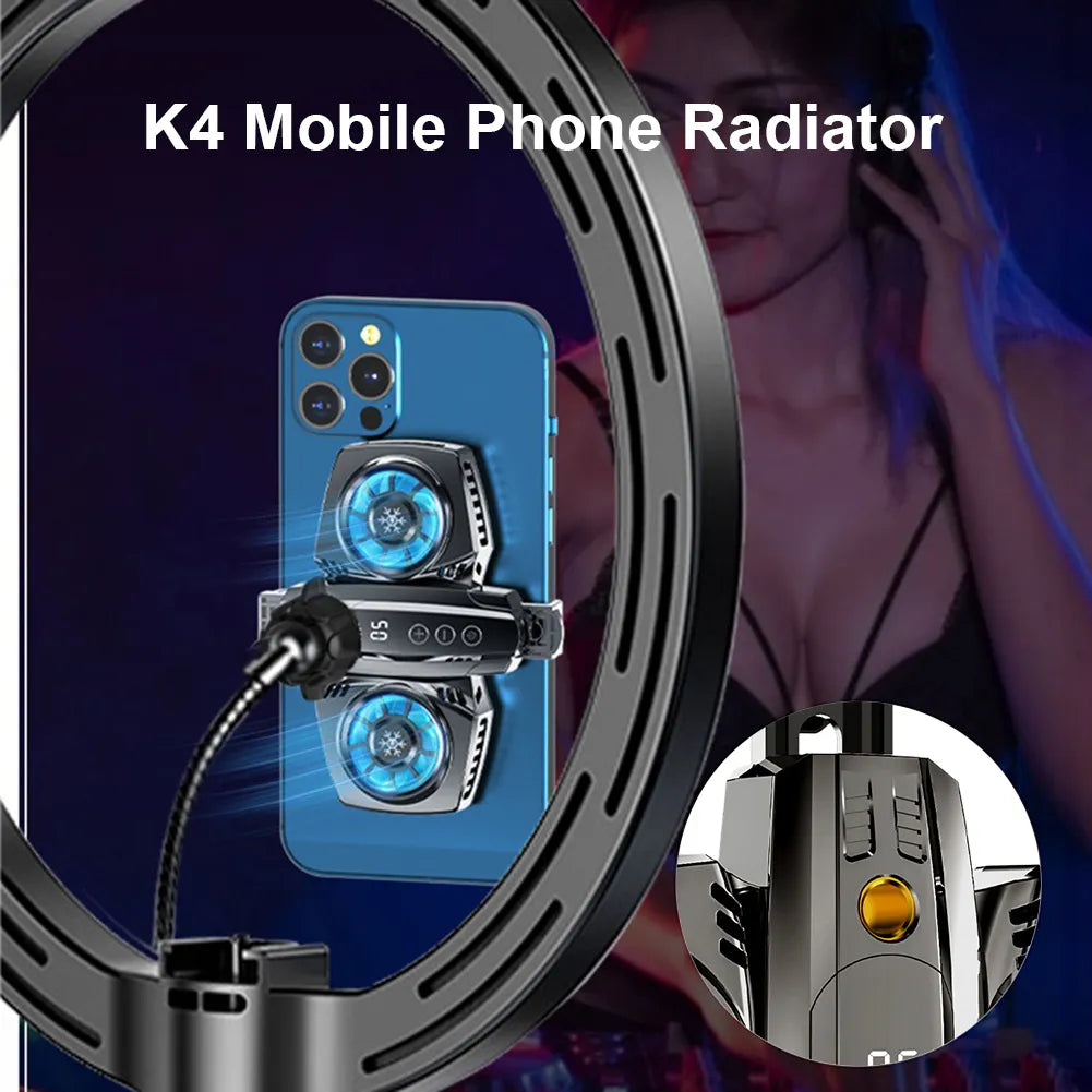 Handy Kühler Dual RGB Lüfter Telefon Kühler Für Xiaomi iPhone Kühler Kühlkörper Spiel Kühlung Für Pubg Genshin Auswirkungen