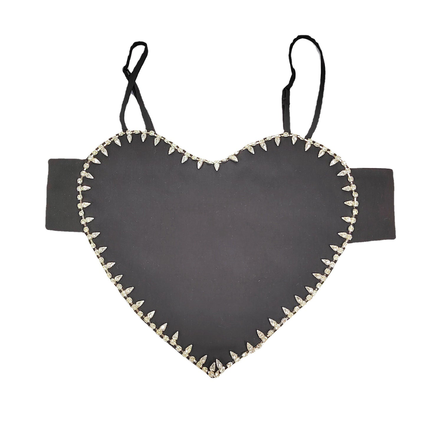 Love Type-eslinga con cuentas de diamantes de imitación, ropa exterior, traje pequeño, ropa interior, Top de tubo, Espalda descubierta, Sexy, club nocturno, pecho envuelto en forma de corazón