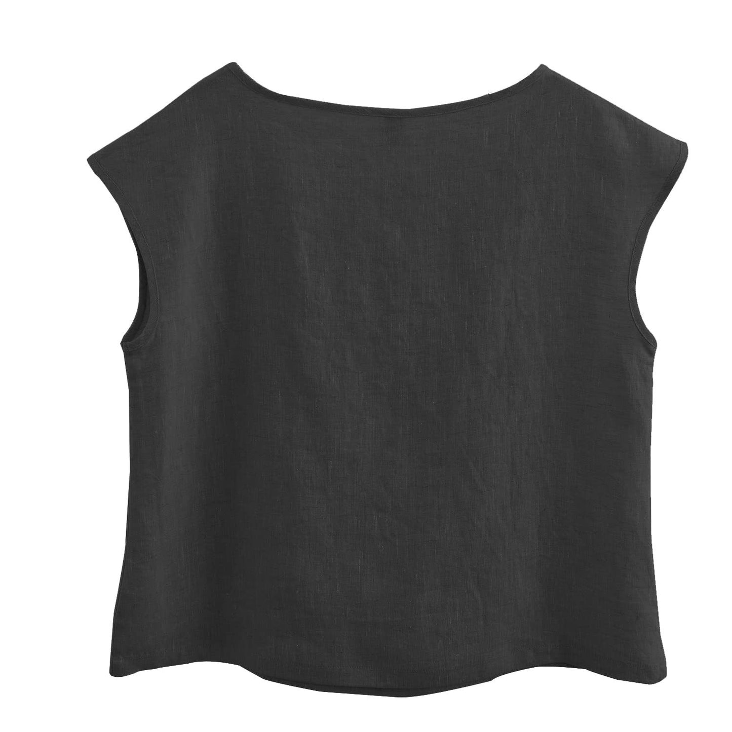 Camiseta de lino de manga corta, ropa especial de lino para mujer, camiseta informal sencilla de verano