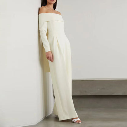 Neckholder-Jumpsuit „Sommergöttin“ von eleganter Prominenten-Hose mit hoher Taille und weitem Bein