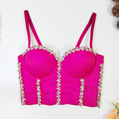 Rhinestone Chain Sling Basic Outdoor Wear Super Popular Slim Slimming Corset Wrapped Chest Sexy Sexy Nightclub Bra