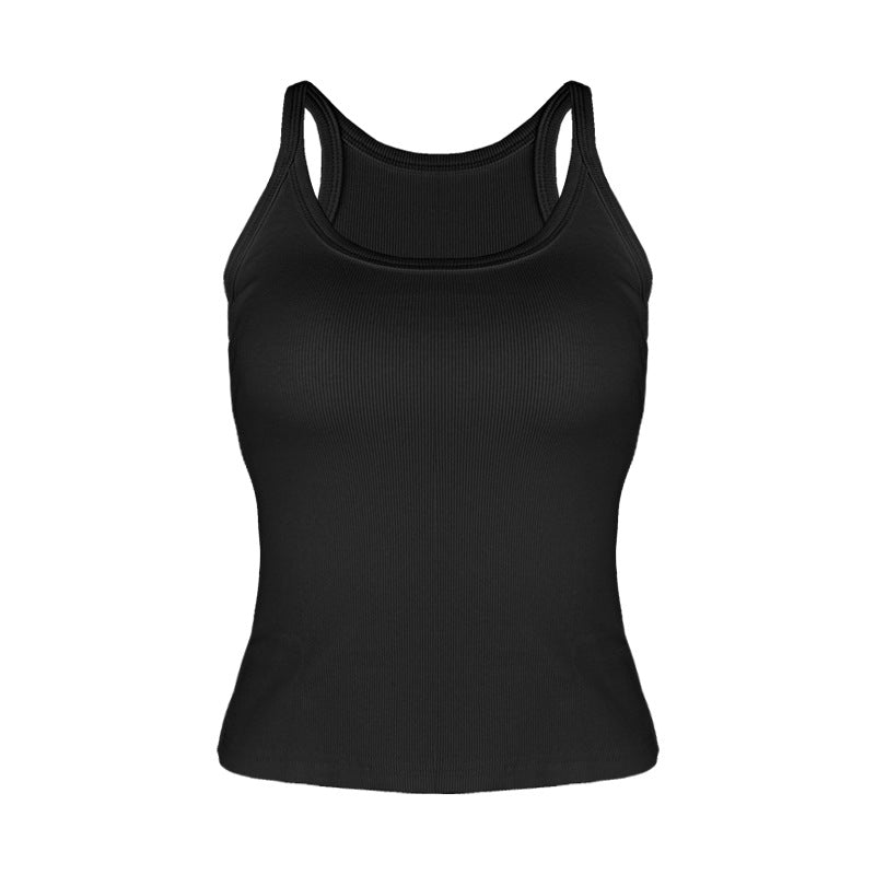 Sexy Slim U Neck Vest Summer Arrival Cotton Rib Bottoming Strappy Tops Women