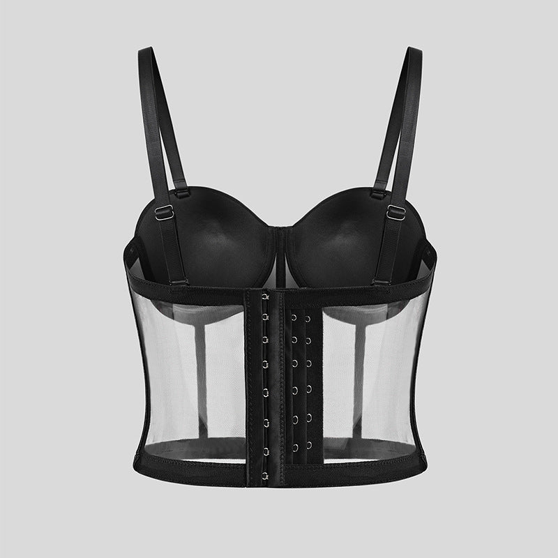 Mesh Elastic Slim Sexy Boning Corset Bra Strap Outdoor Bar Party Trendy Women Popular Artifact