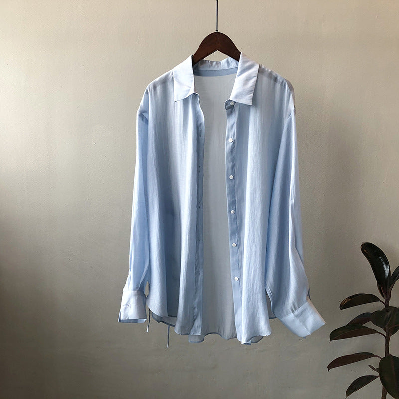 Camisa Mujer Verano Camisa Coreana Luz Delgada Suelta Ropa De Protección Solar