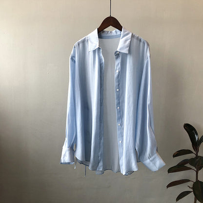 Camisa Mujer Verano Camisa Coreana Luz Delgada Suelta Ropa De Protección Solar