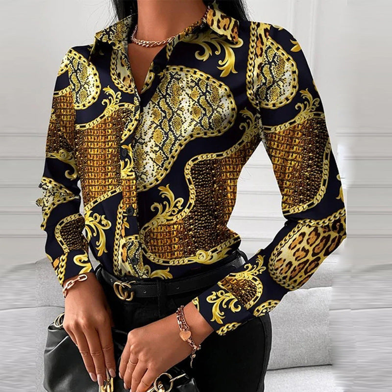 Top Shirt Spring Autumn Long Sleeve Elegant Single Breasted Cardigan Shirt Women