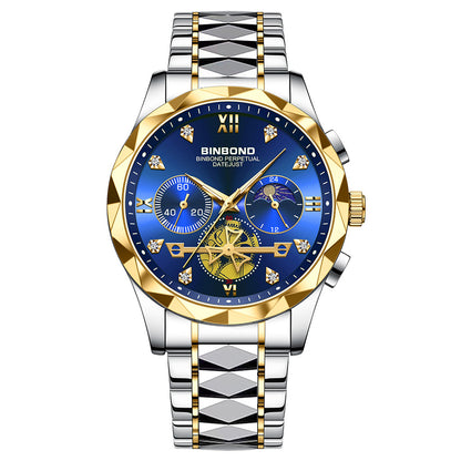 Reloj de cuarzo multifunción informal para hombre