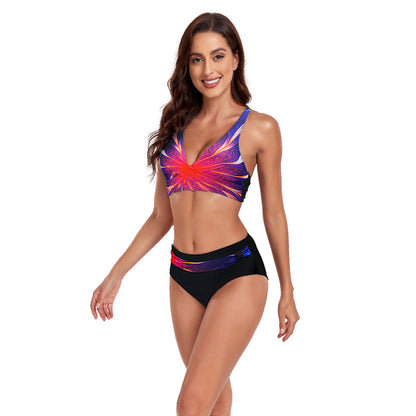 Nuevo Traje de baño dividido para mujer, Bikini Sexy con cuello Halter, traje de baño