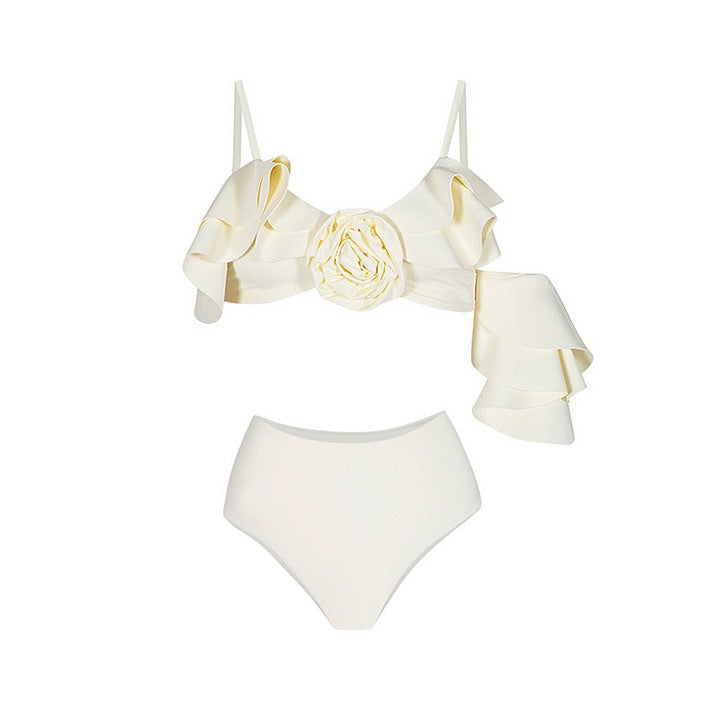 Bikini de primavera dividida Conjunto de tres piezas Traje de baño retro