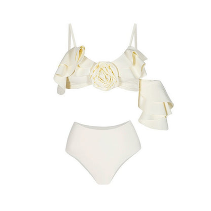 Split Spring Bikini Three Piece Set Retro Swimsuit