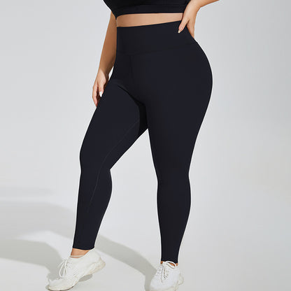 Pantalones de Yoga de talla grande para mujer, ropa deportiva de cintura alta con realce de cadera sin costuras y sentido de la nube, medias recortadas de secado rápido