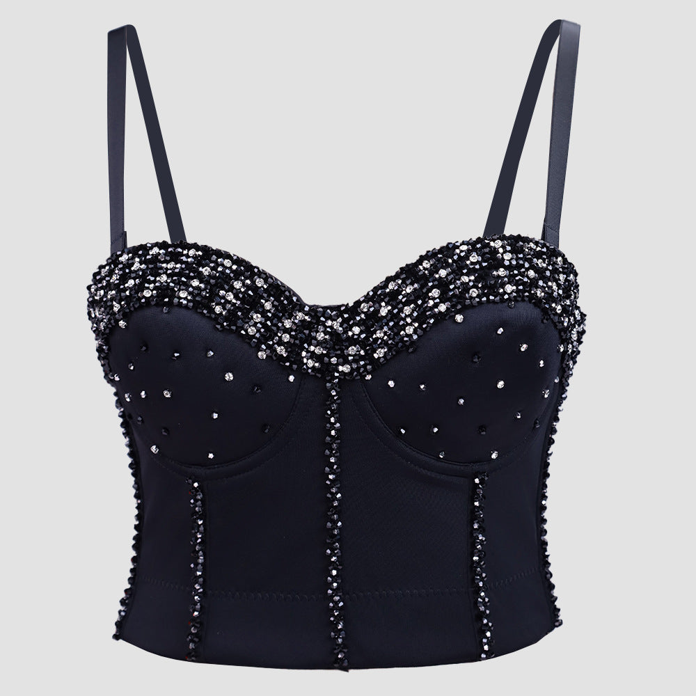 Sexy Handgemachte Strass Boning Korsett Gestaltung Korsett Frauen Oberbekleidung Weste Sling