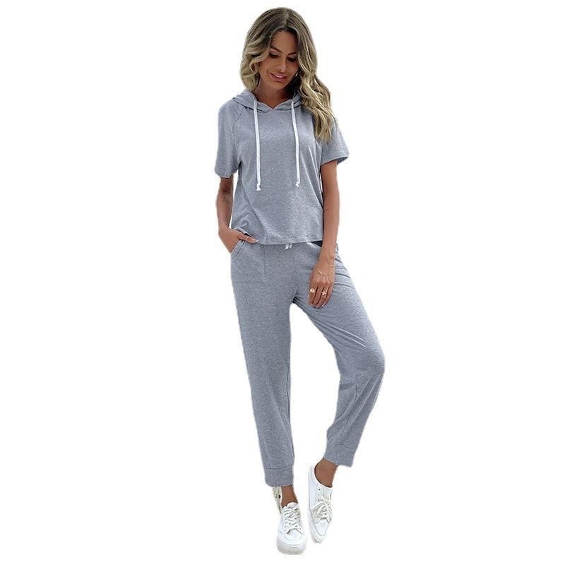 Women Solid Color Trousers Casual Suit Women Summer