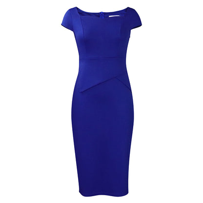 Women Clothing Short Sleeve Office Pencil Dress