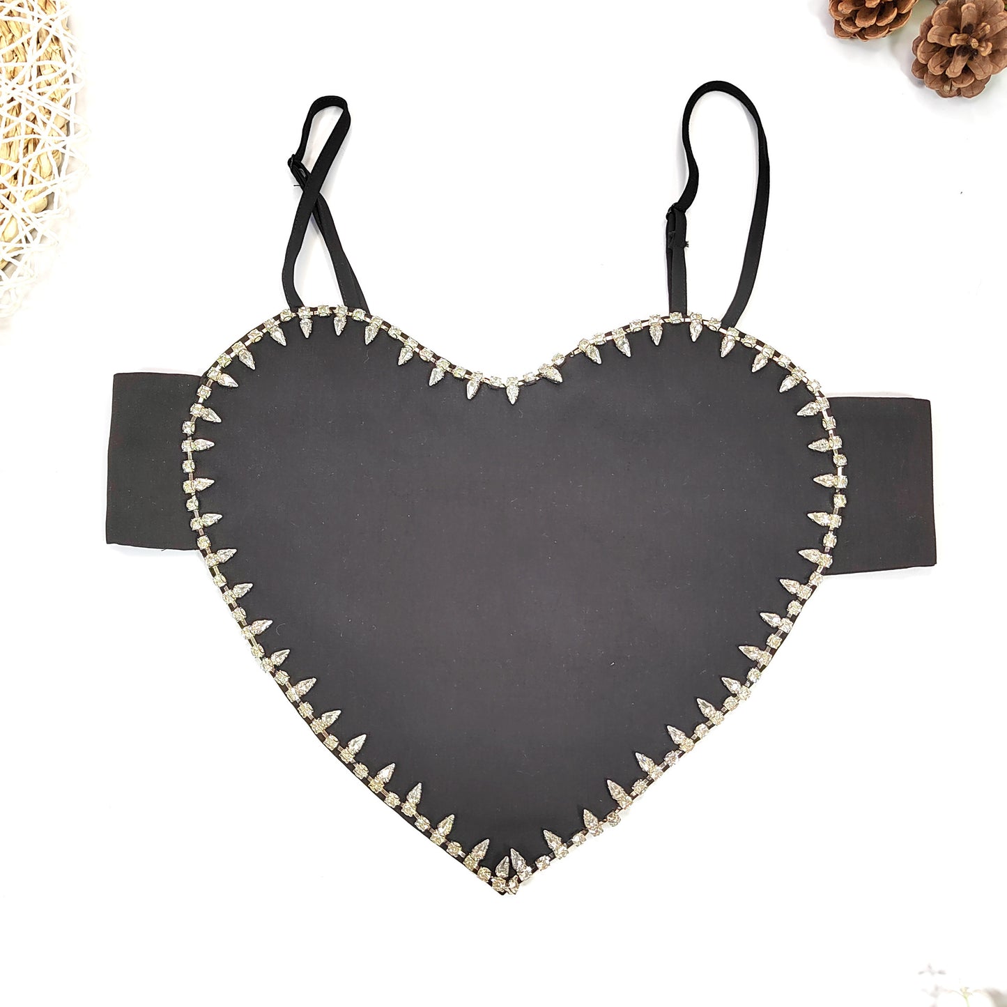 Love Type Strass Perlen Sling Oberbekleidung Kleiner Anzug Innenbekleidung Tube Top Rückenfrei Sexy Nachtclub Herzförmig Eingewickelte Brust