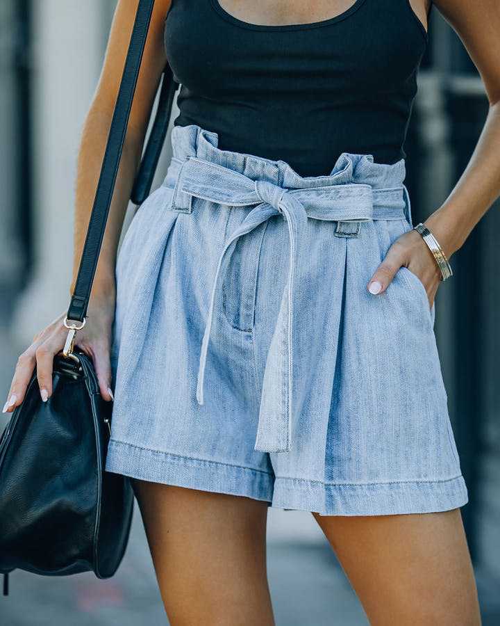 Frühling Sommer Büro Lose Helle Farbe Denim Shorts