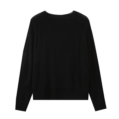 Women Clothing Loose Slimming Pullover Sweater Simple Sweater Top