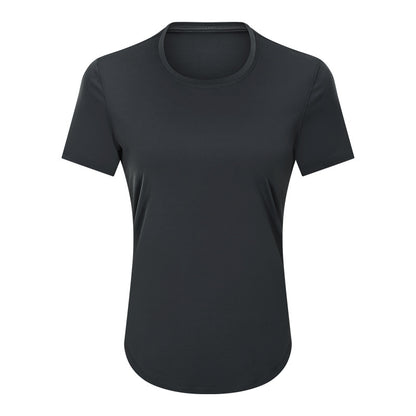 Summer Simple Loose-Fitting Sanding Yoga Short Sleeve Lightweight Breathable Sports Running Fitness Clothes Women