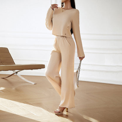 Women Autumn Elegant Two Piece Pants Sets