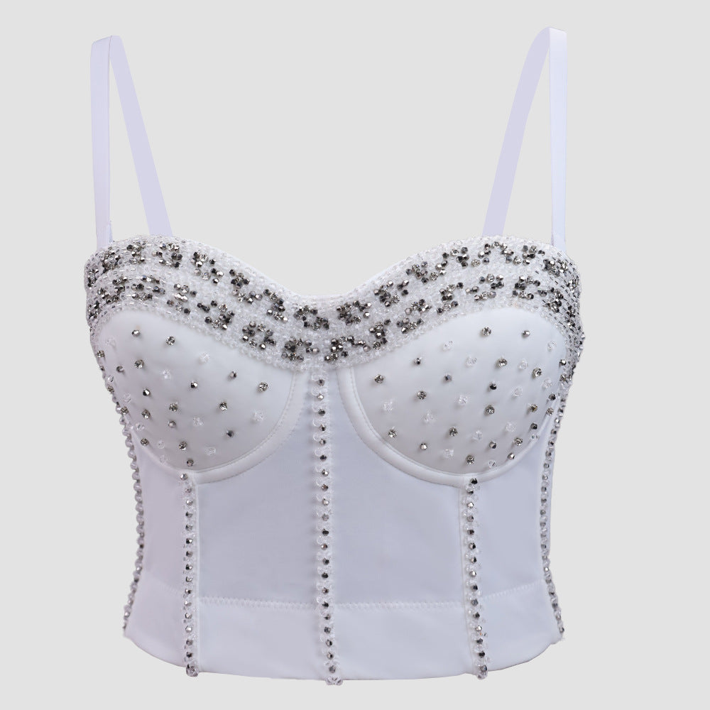 Sexy Handgemachte Strass Boning Korsett Gestaltung Korsett Frauen Oberbekleidung Weste Sling