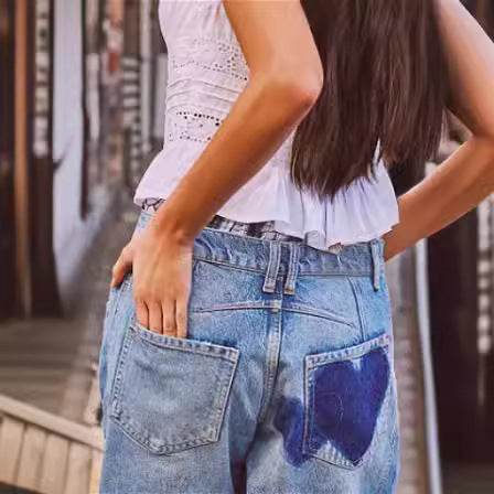 Frühling Lässige Lockere Zylindrische Damen Jeans mit mittlerer Taille