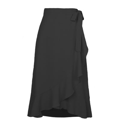 Summer Self-Tie Irregular Asymmetric Sheath Solid Skirt Women Clothing Skirt