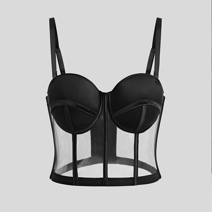 Mesh Elastic Slim Sexy Boning Corset Bra Strap Outdoor Bar Party Trendy Women Popular Artifact