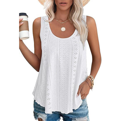 Spring Summer Round Neck Loose Sleeveless T Shirt Tops