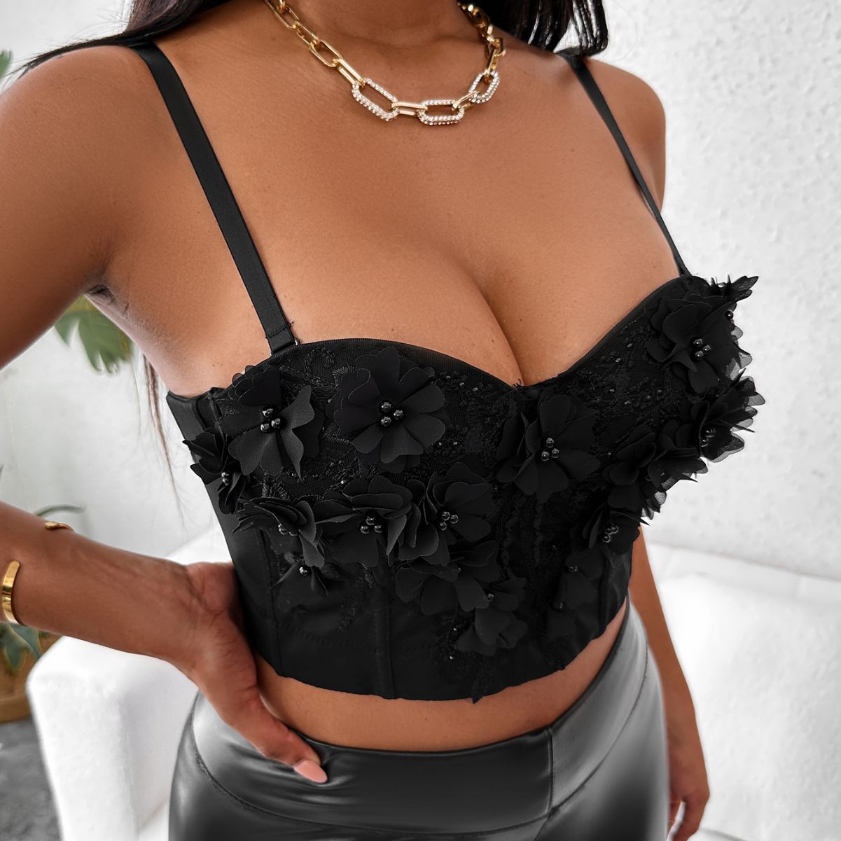 Camisola antideslizante sexy para mujer, corsé moldeador con anillo de acero, ropa interior envuelta en el pecho