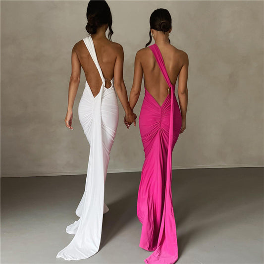 Summer Women Clothing Sexy Backless Halter Sheath Slim Fit Evening Dress Dress for Women