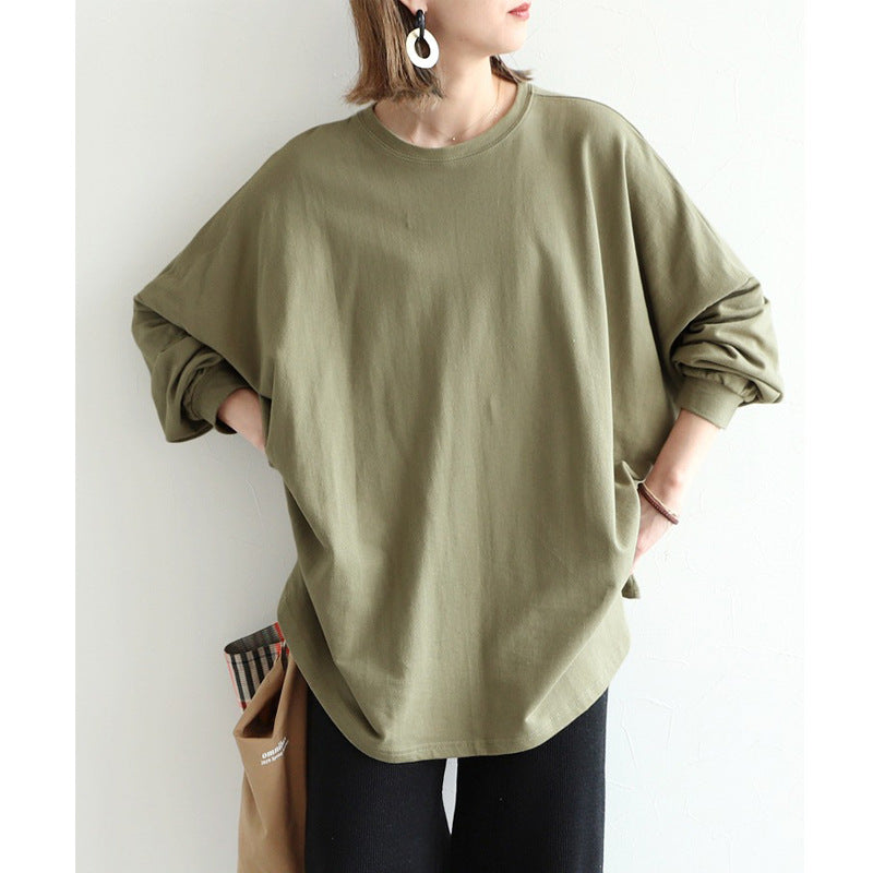 Spring Autumn Women Loose Mid Length Sweater Women Casual Large Top