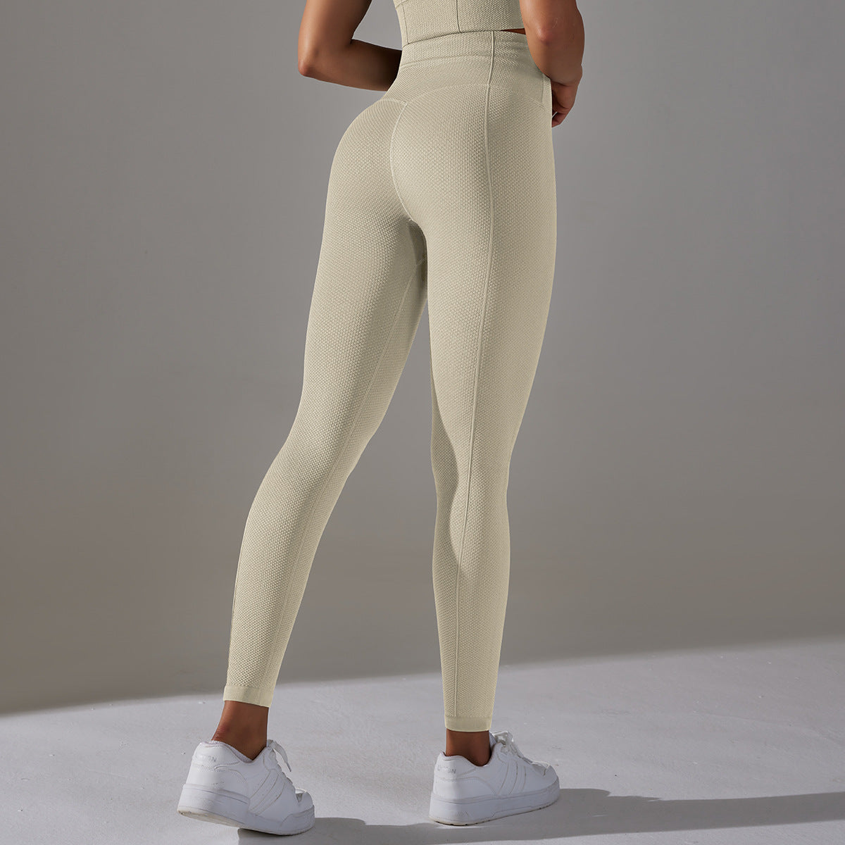 Pantalones de yoga para mujer, de punto, sin costuras, con cintura alta y cintura alta