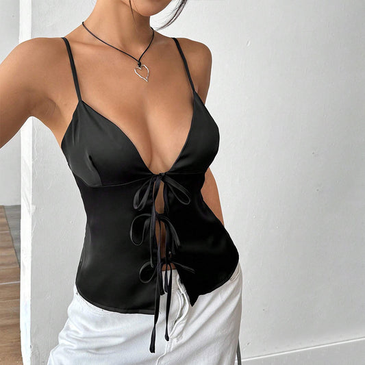 Slim Fit Bare Back Design Camisole Summer Sexy Outerwear Top Women