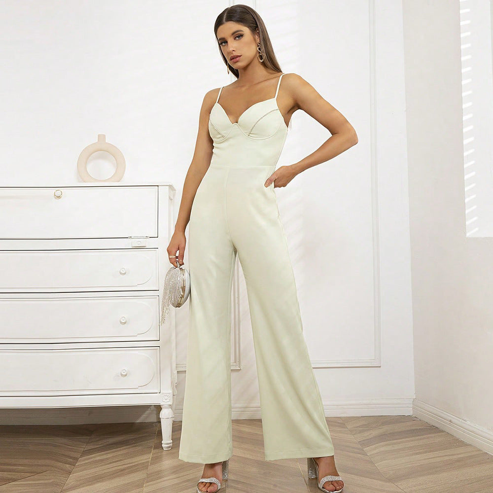 Sommer Damen Kleidung Anmutig Modisch Jumpsuit Sling Schlank Ärmellos Rückenfrei Jumpsuit