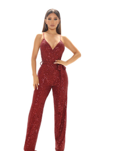 Spring Summer Fashionable Sexy Sling Women Jumpsuit