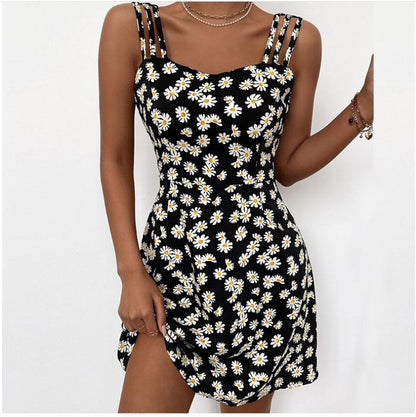 Vestido de ropa de mujer Vestido sexy sin mangas de verano tipo correa para mujer