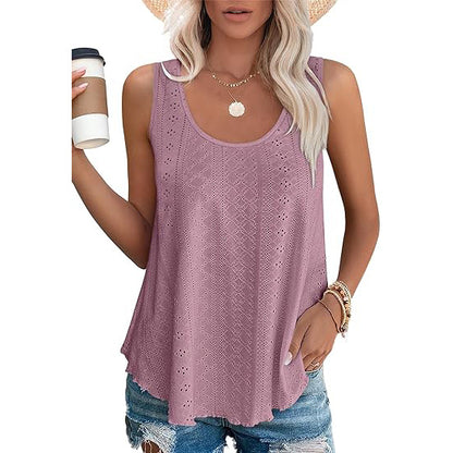 Spring Summer Round Neck Loose Sleeveless T Shirt Tops