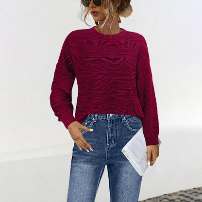 Women Clothing Classic Casual Knitted Solid Color