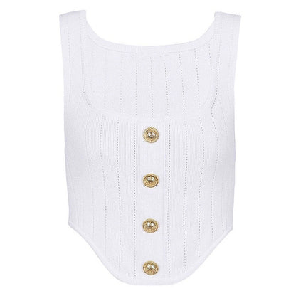 Summer Women All Matching Sleeveless Camisole Short Knitted Bottoming Shirt Online Influencer Pop