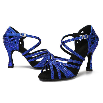 Damen Tanzschuhe mit Diamant-High Heels und weicher Sohle