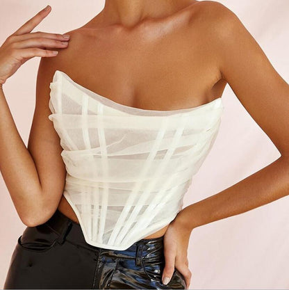 Spring Summer Women Clothing Mesh Bra Vest Women Cropped Small Top Boning Corset Boning Corset Corset