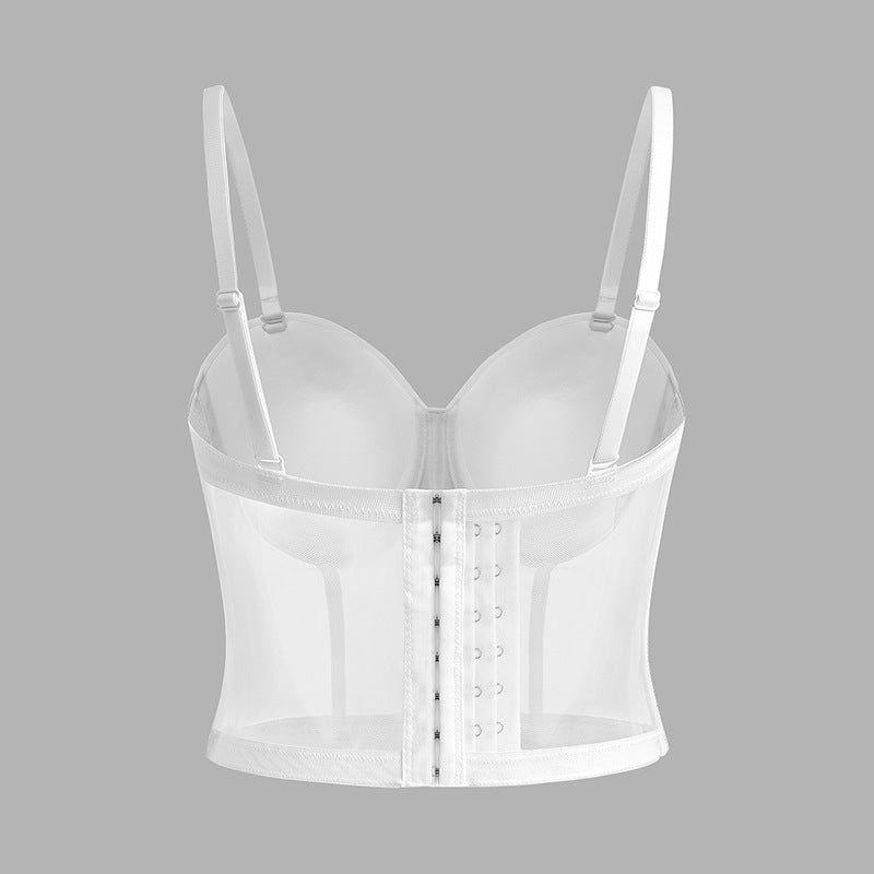 Mesh Elastic Slim Sexy Boning Corset Bra Strap Outdoor Bar Party Trendy Women Popular Artifact