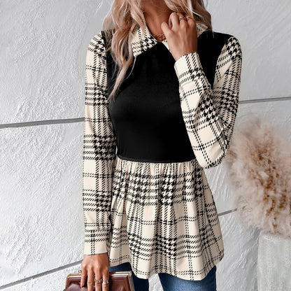 Ropa de mujer Otoño Invierno Oficina Camisa de manga larga Cuello alto