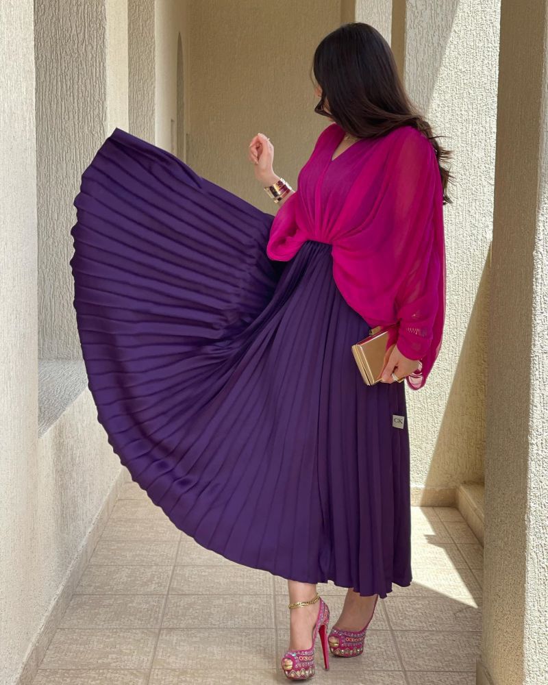 Spring Summer Women Clothing Sexy Pleated Large Swing Ball Gown Dress