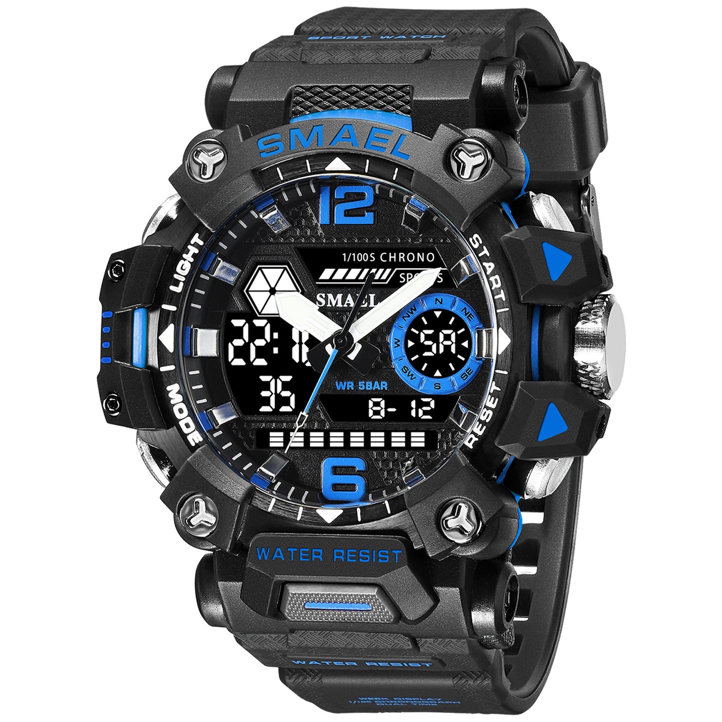 Luminous Waterproof Double Display Electronic Quartz Watches