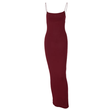 Ropa de mujer Otoño Sexy Sling Maxi Vestido Vestido delgado para mujer