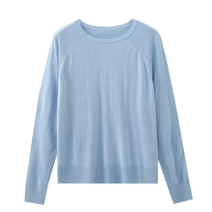 Women Clothing Loose Slimming Pullover Sweater Simple Sweater Top