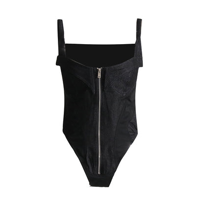 Ropa de verano para mujer, corsé ajustado Sexy, Top sin mangas con tirantes, mono vaquero para mujer